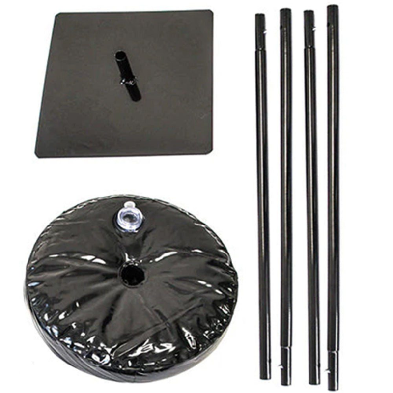 6' Silver Rainbow Black Aluminum Snap & Click Column Kit