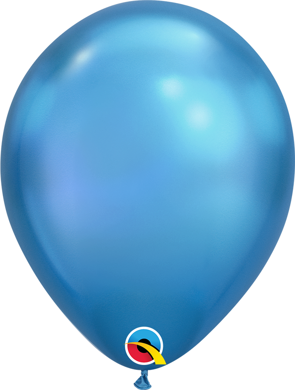 11" Qualatex Chrome Blue Latex Balloons | 100 Count