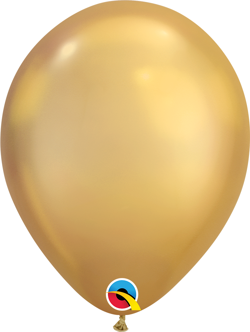 7" Qualatex Chrome Gold Latex Balloons | 100 Count