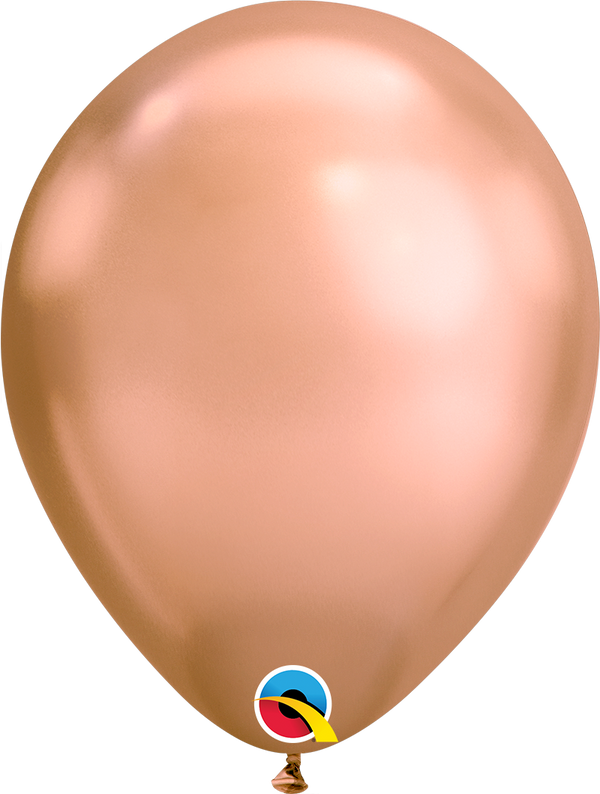 11" Qualatex Chrome Rose Gold Latex Balloons | 100 Count