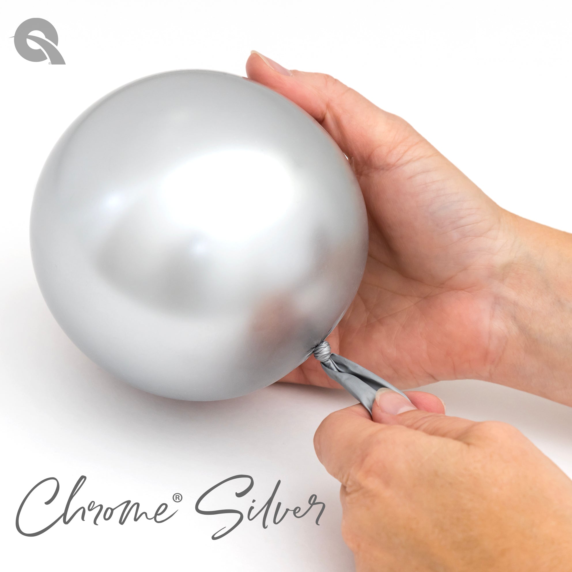 7" Qualatex Chrome Silver Latex Balloons | 100 Count
