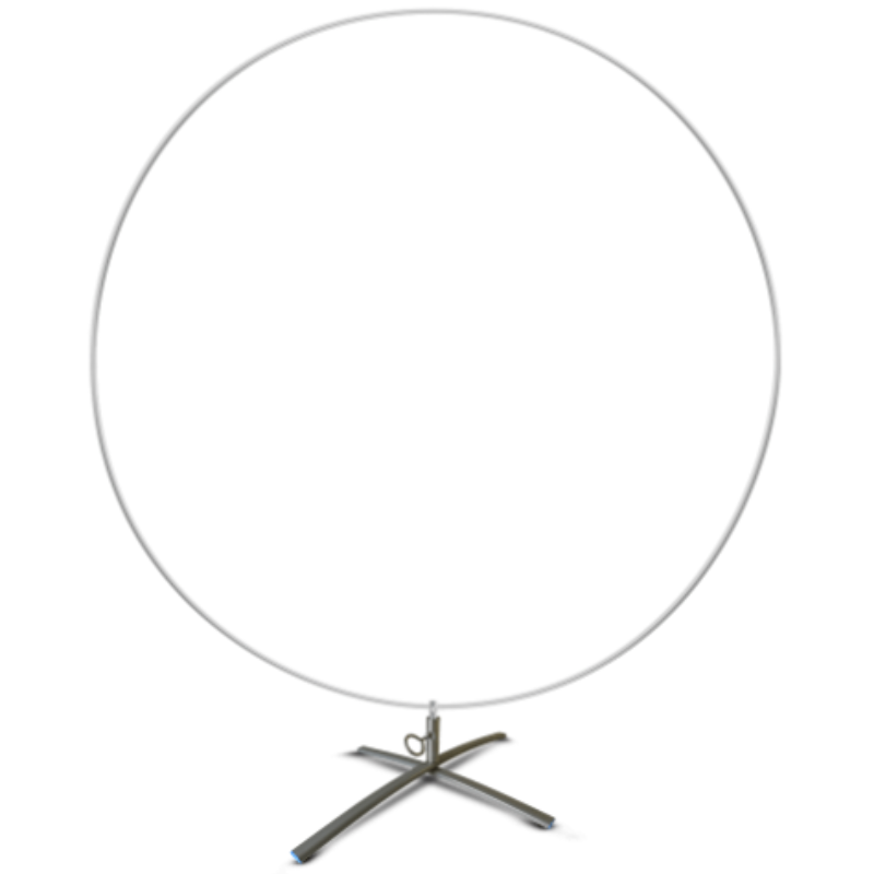 Silver Rainbow Circle Aluminum Snap & Click Balloon Frame With Base | 1 Count - 3 Sizes Available
