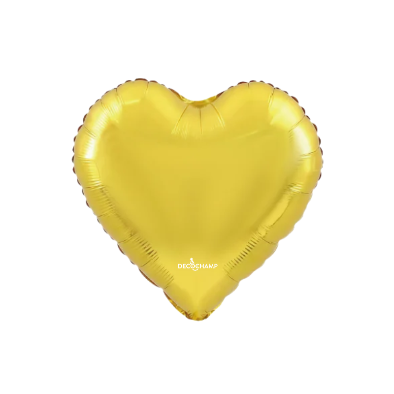 9" Decochamp Gold Deco Heart Air-Fill Foil Balloon | 5 Count
