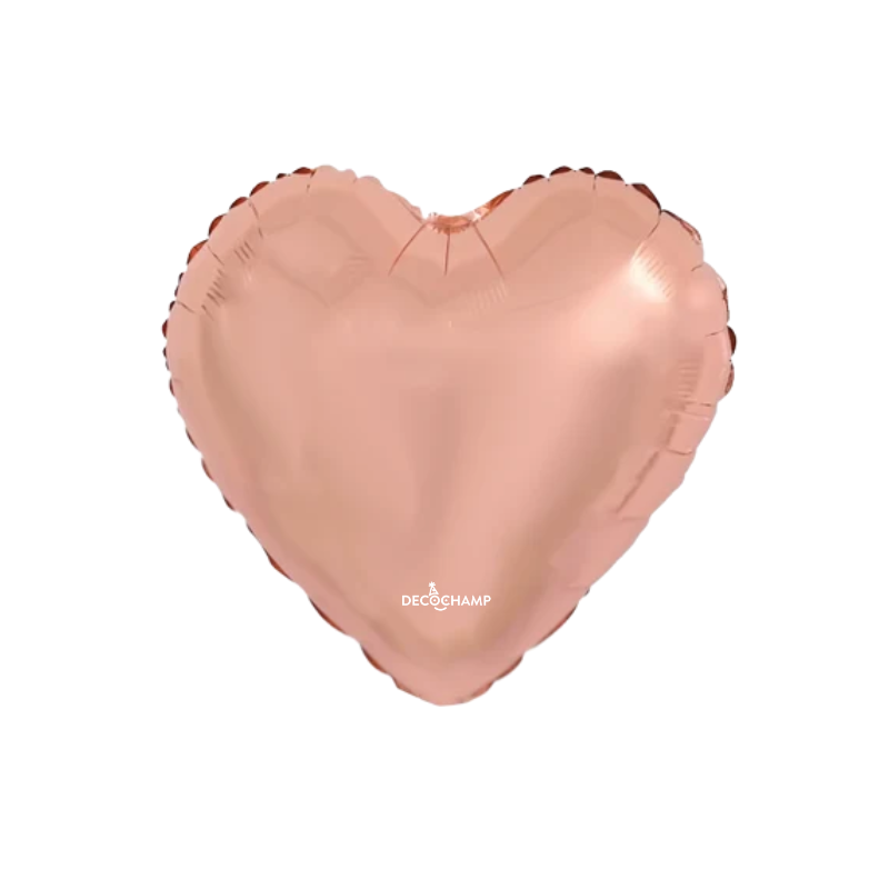 9" Decochamp Rose Gold Deco Heart Air-Fill Foil Balloon | 5 Count