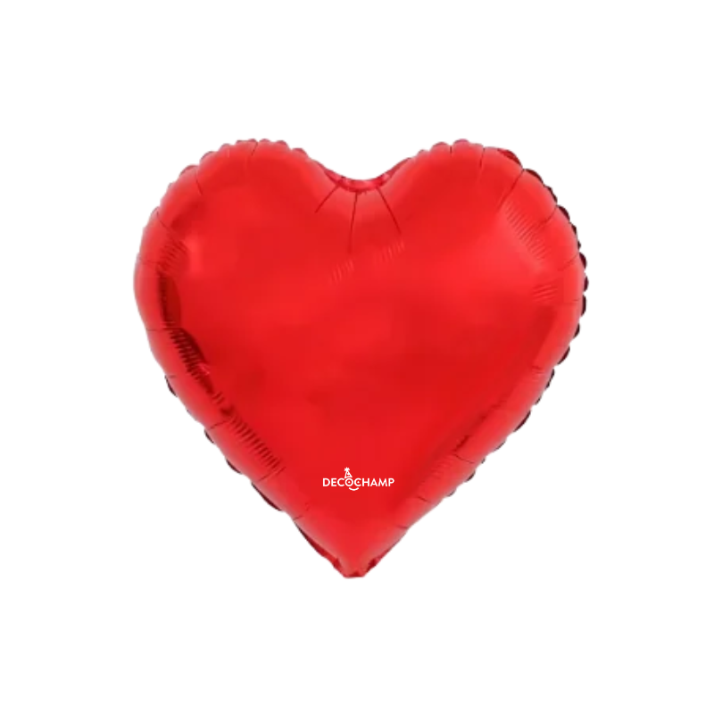 9" Decochamp Red Deco Heart Air-Fill Foil Balloon | 5 Count