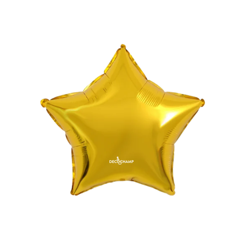 9" Decochamp Gold Deco Star Air-Fill Foil Balloon | 5 Count