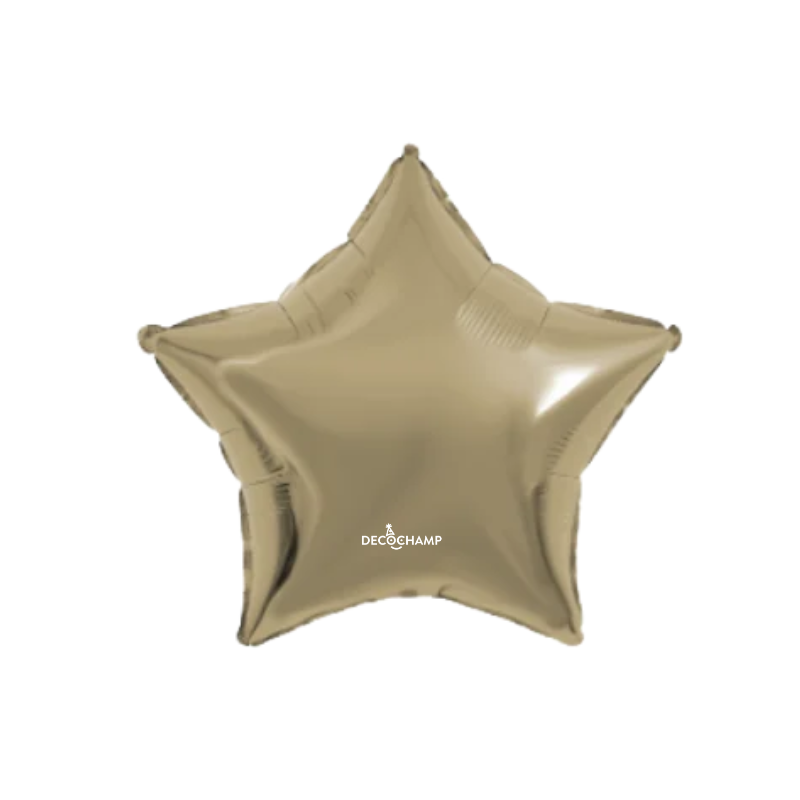 9" Decochamp Champagne Deco Star Air-Fill Foil Balloon | 5 Count
