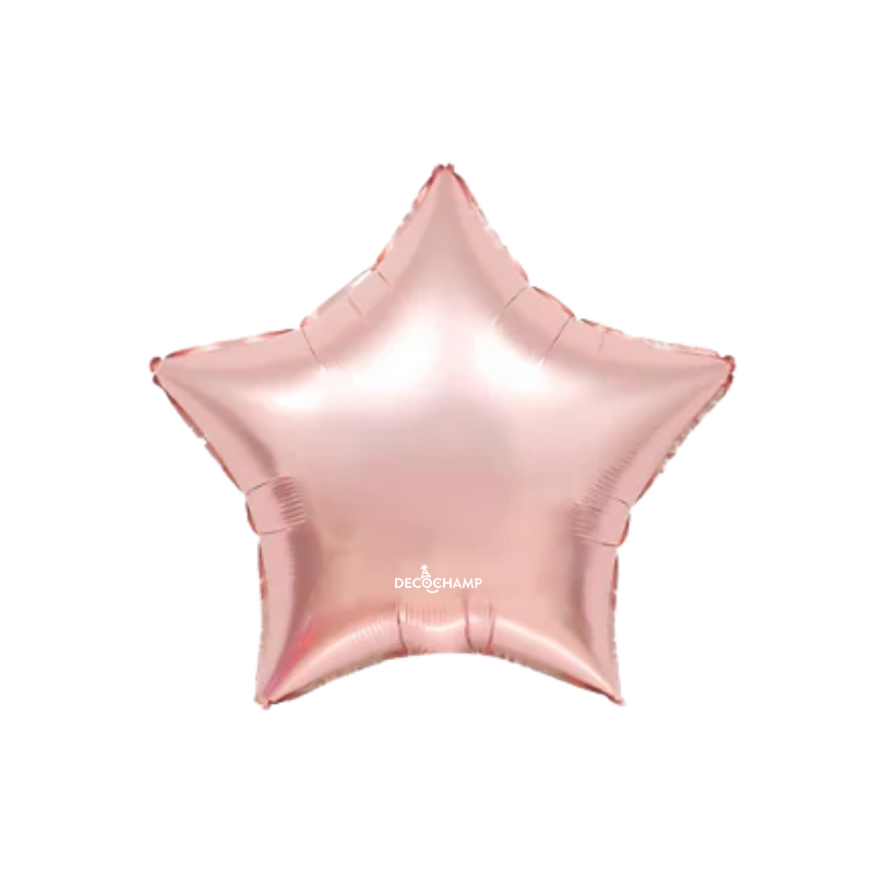 9" Decochamp Rose Gold Deco Star Air-Fill Foil Balloon | 5 Count