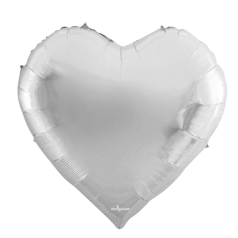 68" Decochamp Silver Giant Deco Heart Foil Balloon | 1 Count