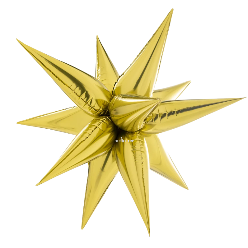 60" Decochamp Gold Giant Starburst Foil Balloon | 1 Count