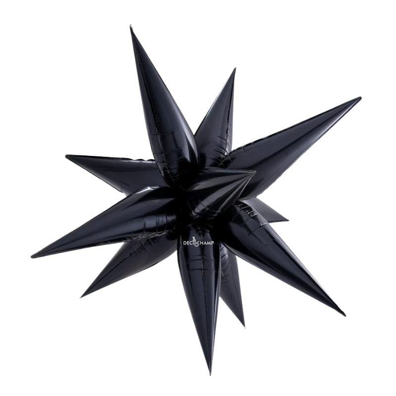 60" Decochamp Black Giant Starburst Foil Balloon | 1 Count