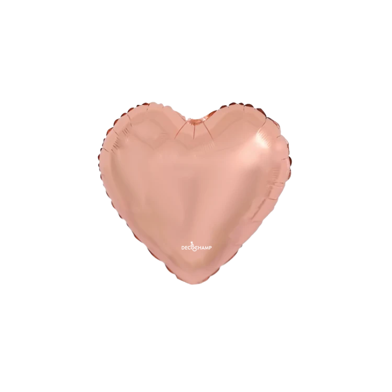 4" Decochamp Rose Gold Deco Heart Air-Fill Foil Balloon | 5 Count