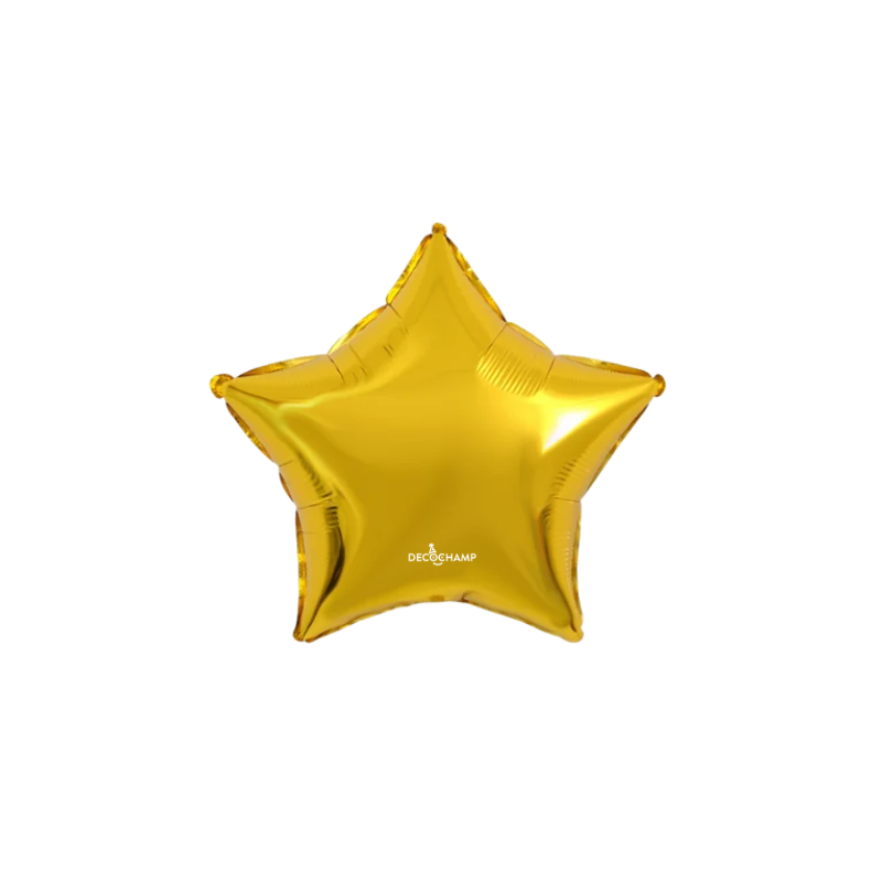 4" Decochamp Gold Deco Star Air-Fill Foil Balloon | 5 Count