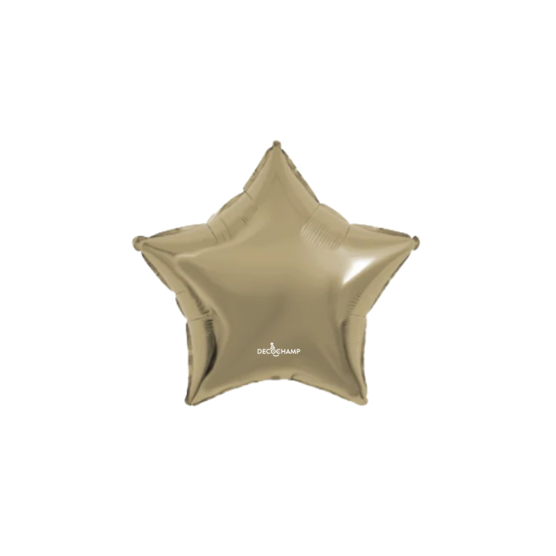 4" Decochamp Champagne Deco Star Air-Fill Foil Balloon | 5 Count