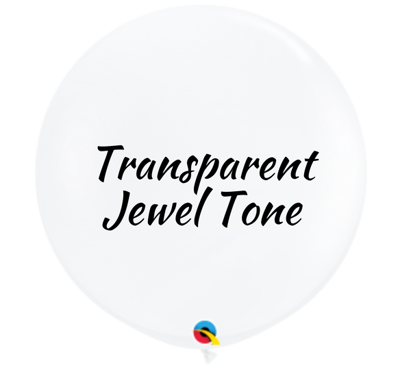 36" Qualatex Jewel Diamond Clear Latex Balloons - 3 Foot Giant | 2 Count