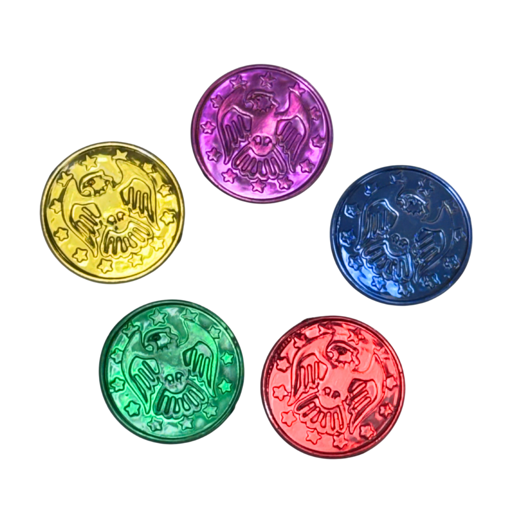 1.5" Beistle Mardi Gras Round Plastic Coins | 100 Count
