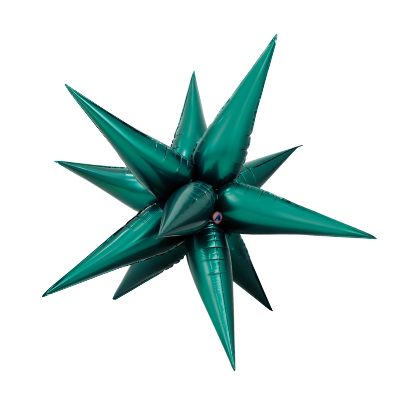 27.5" AAB Designer Frosted Evergreen Matte Starburst Foil Airfill Balloon | 1 Count