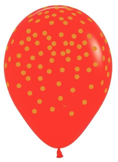 11" Sempertex Red Gold Confetti Sempertex Latex Balloons | 50 Count