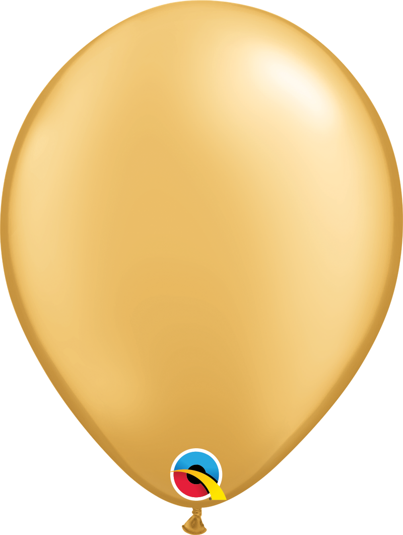 16" Qualatex Round Gold Latex Balloons | 50 Count