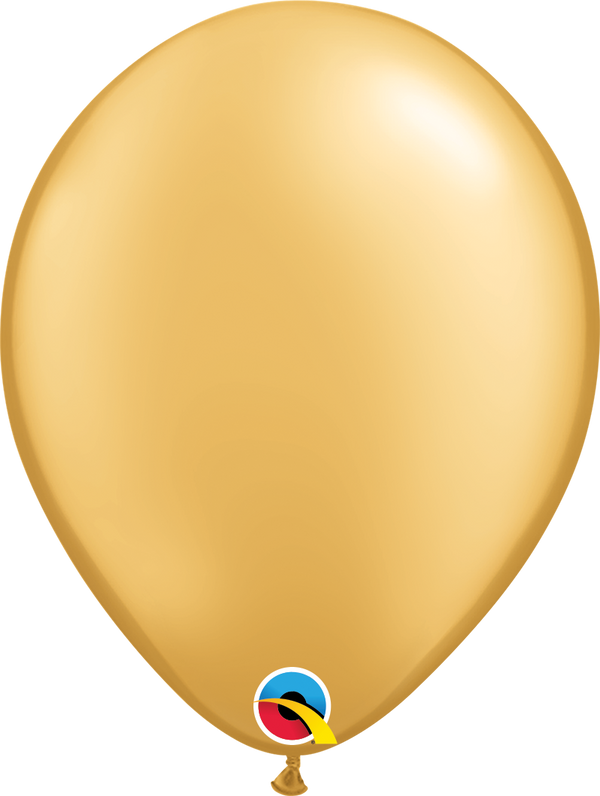 9" Qualatex Round Gold Latex Balloons | 100 Count