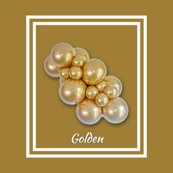5" TUFTEX Effects Golden - Gold Metallic Latex Balloons | 50 Count