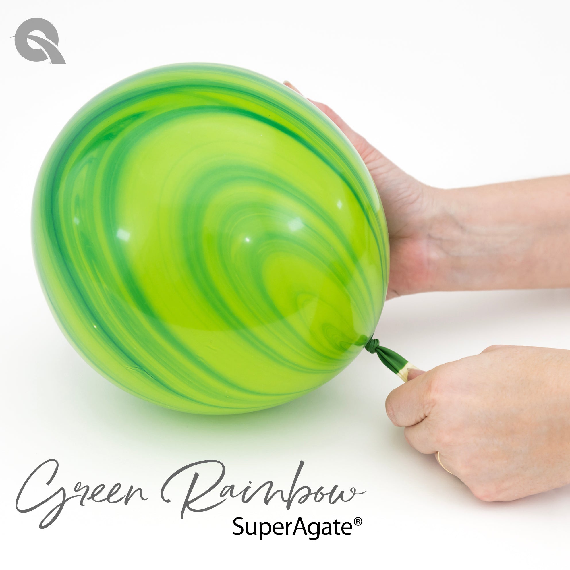 11" Qualatex Green SuperAgate Latex Balloons | 25 Count