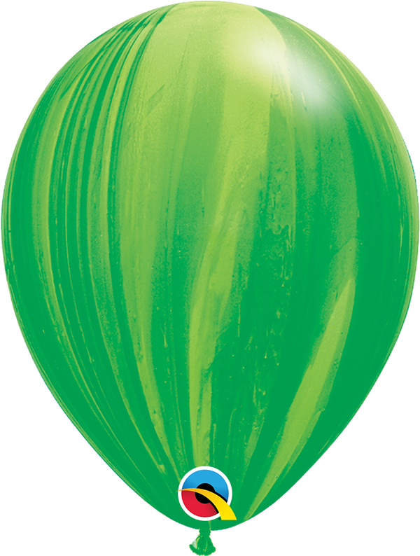 11" Qualatex Green SuperAgate Latex Balloons | 25 Count