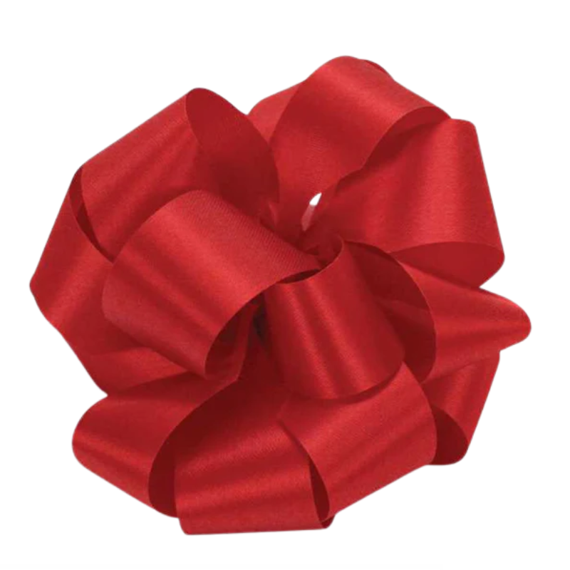 #9 Geme Holiday Red Satin Lustre Ribbon - 1 5/16" Wide, 100 Yards Long | 1 Spool