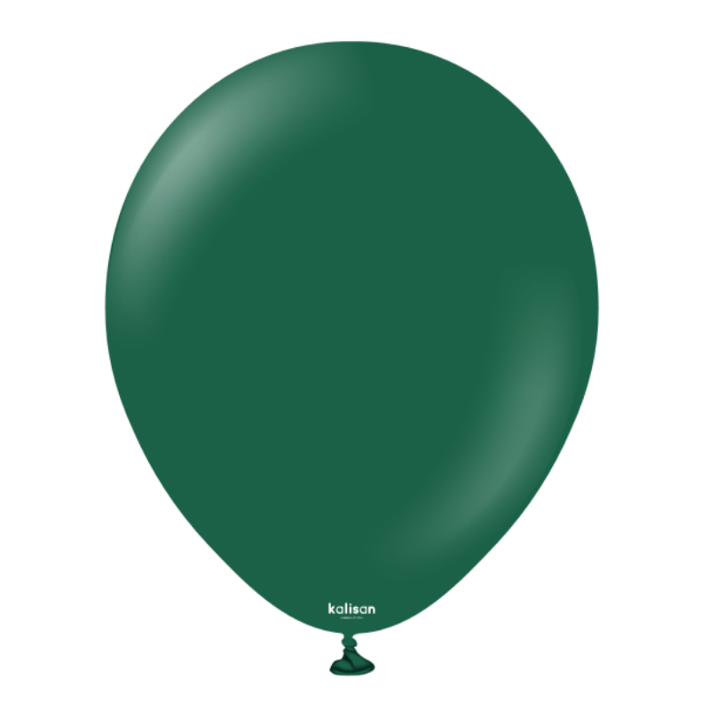 5" Kalisan Standard Dark Green Latex Balloons | 100 Count