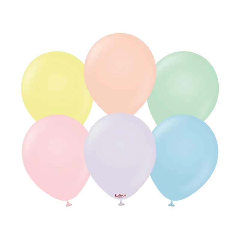 12" Kalisan Macaron Assortment Latex Balloons | 100 Count
