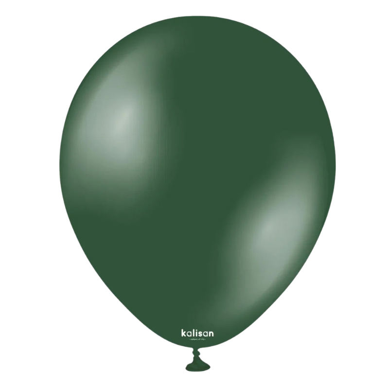 12" Kalisan Metallic Emerald Green Latex Balloons | 50 Count