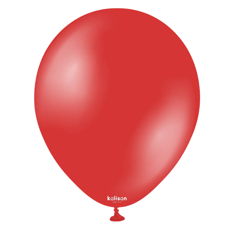 12" Kalisan Metallic Red Latex Balloons | 50 Count
