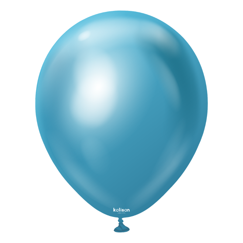 12" Kalisan Mirror Blue Latex Balloons | 50 Count