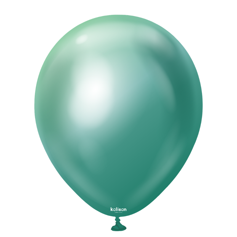 12" Kalisan Mirror Green Latex Balloons | 50 Count
