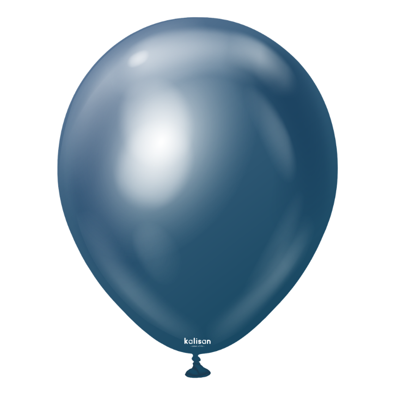 12" Kalisan Mirror Navy Latex Balloons | 50 Count