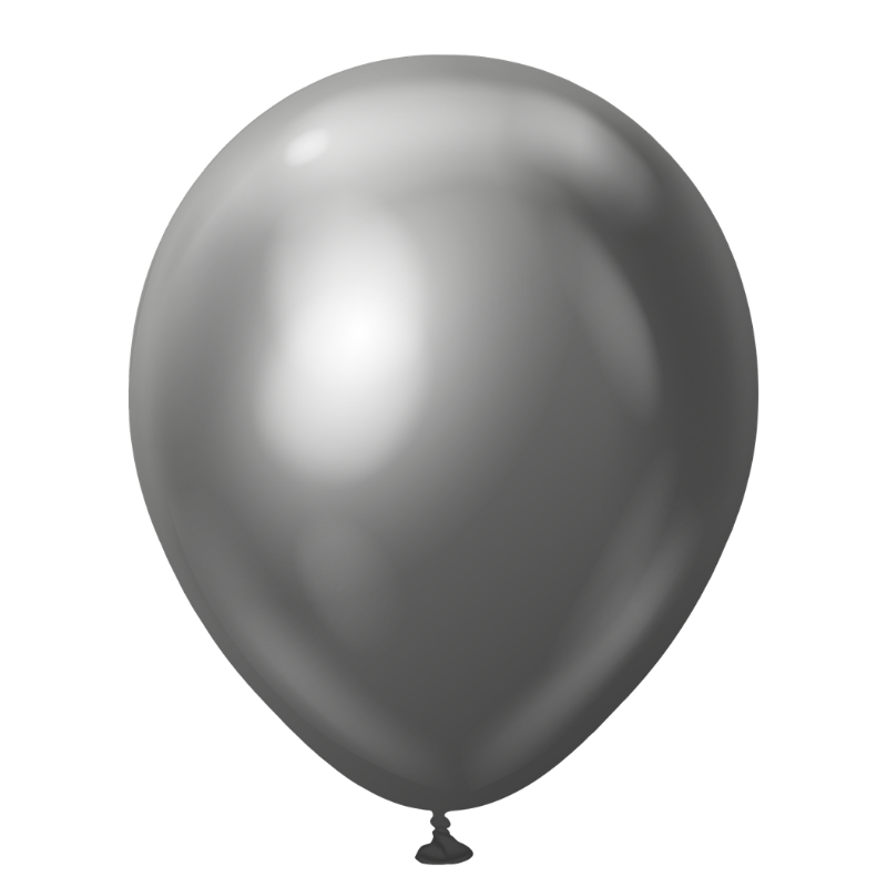 12" Kalisan Mirror Space Grey Latex Balloons | 50 Count