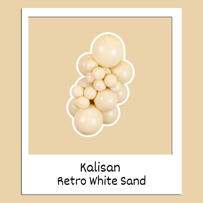 160M Kalisan Retro White Sand Nozzle Up Modeling Latex Balloons | 50 Count