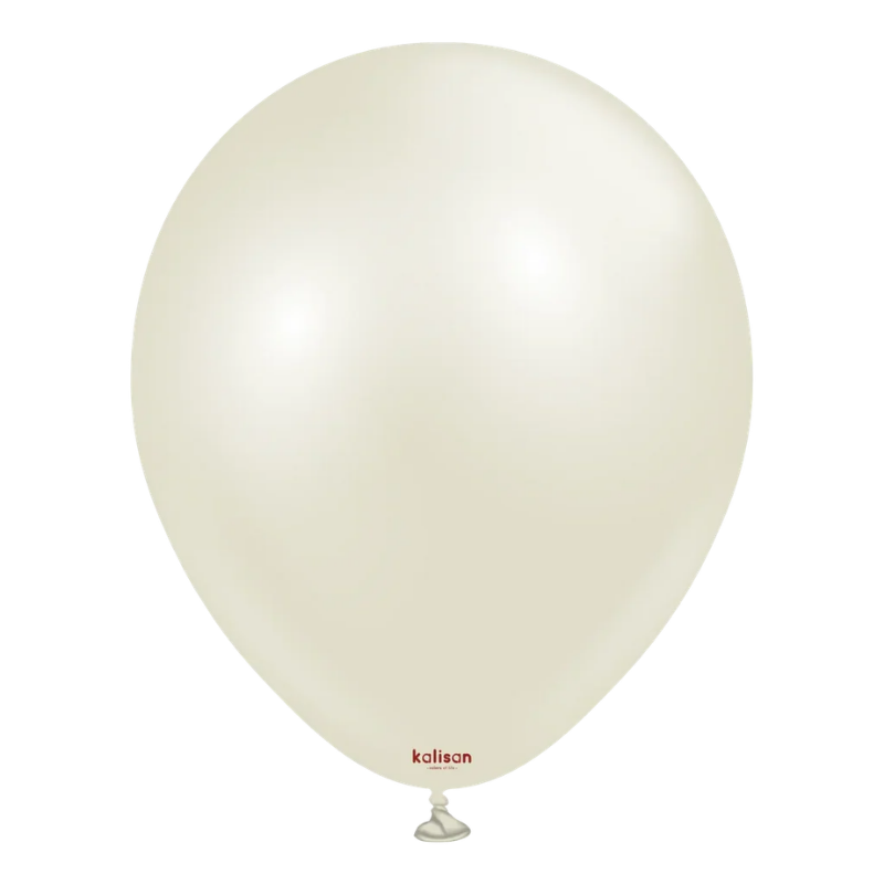12" Kalisan Aura Ivory White Latex Balloons | 50 Count