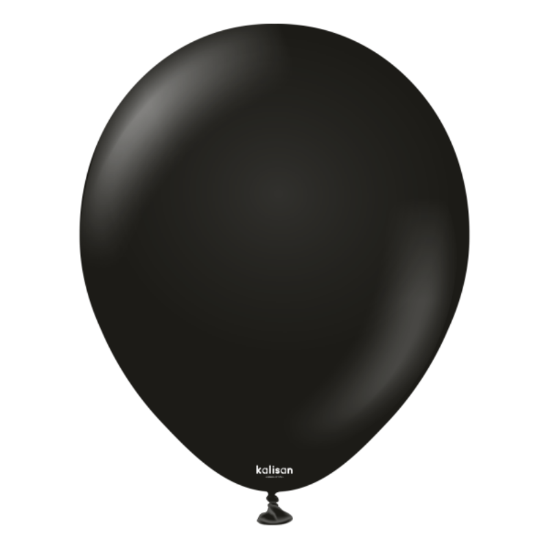 5" Kalisan Standard Black Latex Balloons | 100 Count