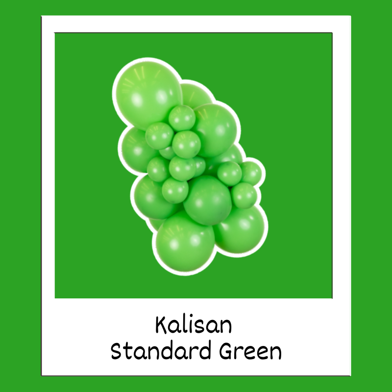 6" Kalisan Standard Green K-Link Latex Linking Balloons | 50 Count