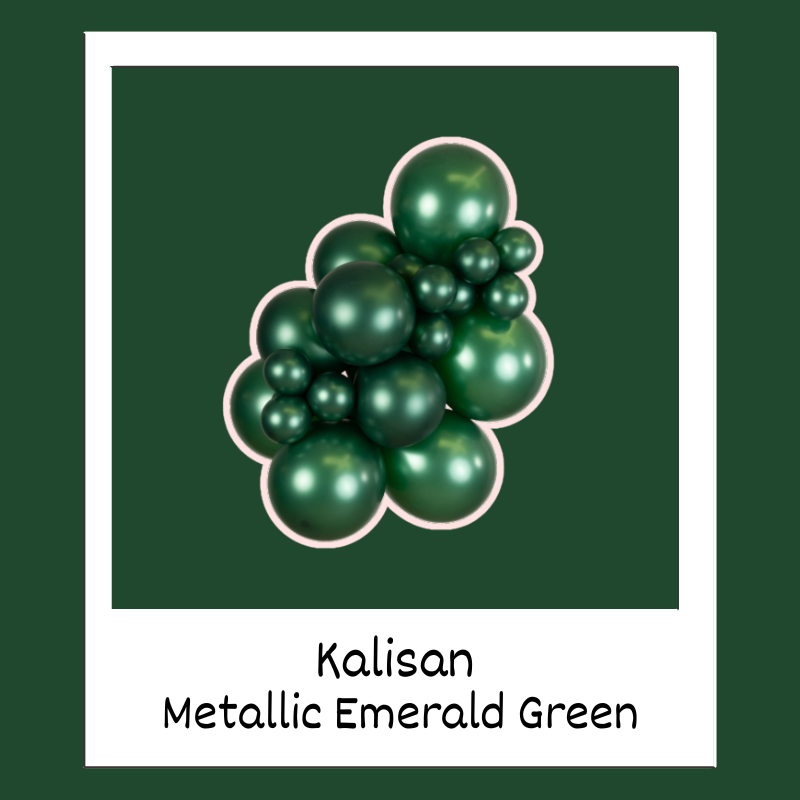 24" Kalisan Metallic Emerald Green Latex Balloons | 2 Count