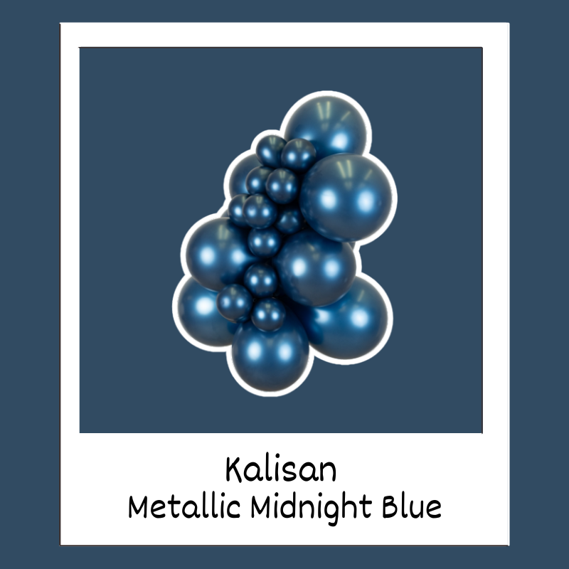 24" Kalisan Metallic Midnight Blue Latex Balloons | 2 Count