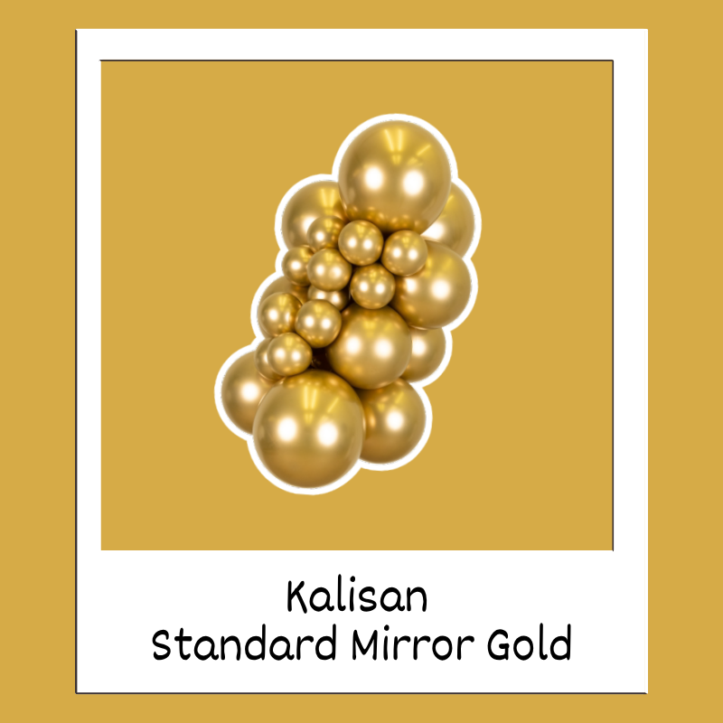 12" Kalisan Mirror Gold Latex Balloons | 50 Count