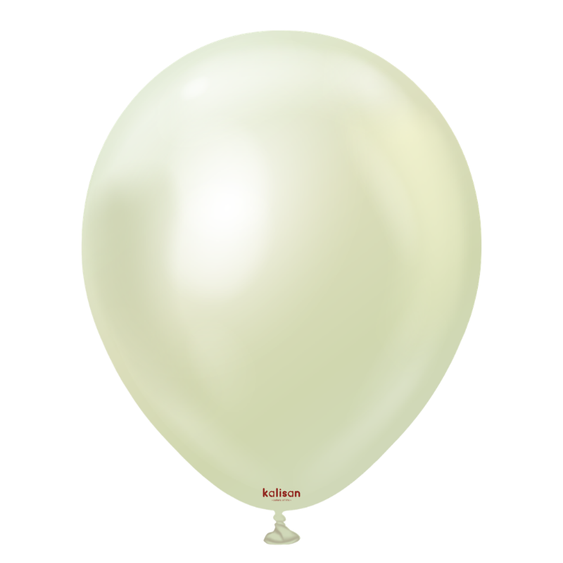 12" Kalisan Mirror Green Gold Latex Balloons | 50 Count