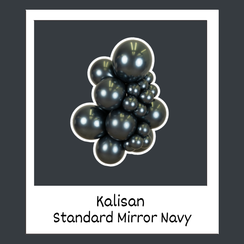 24" Kalisan Mirror Navy Latex Balloons | 2 Count