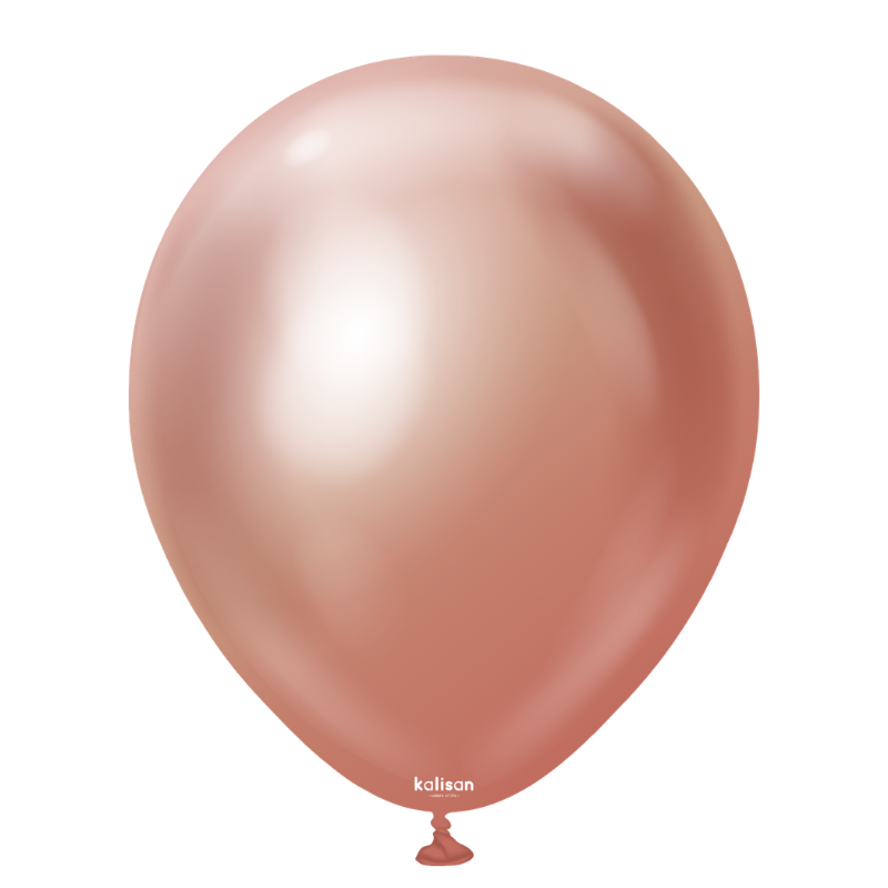 12" Kalisan Mirror Rose Gold Latex Balloons | 50 Count