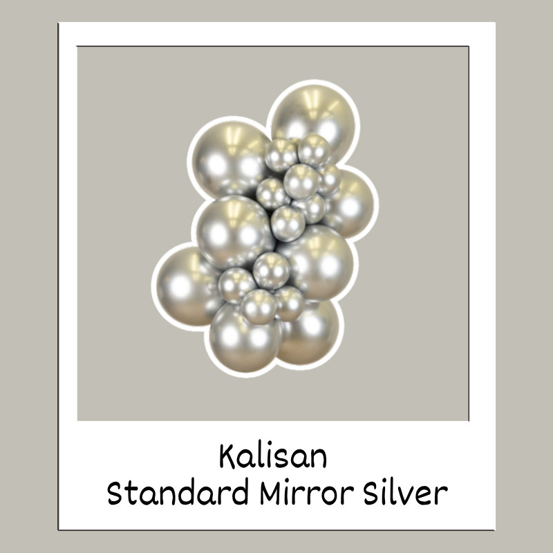 160M Kalisan Mirror Silver Nozzle Up Modeling Latex Balloons | 50 Count