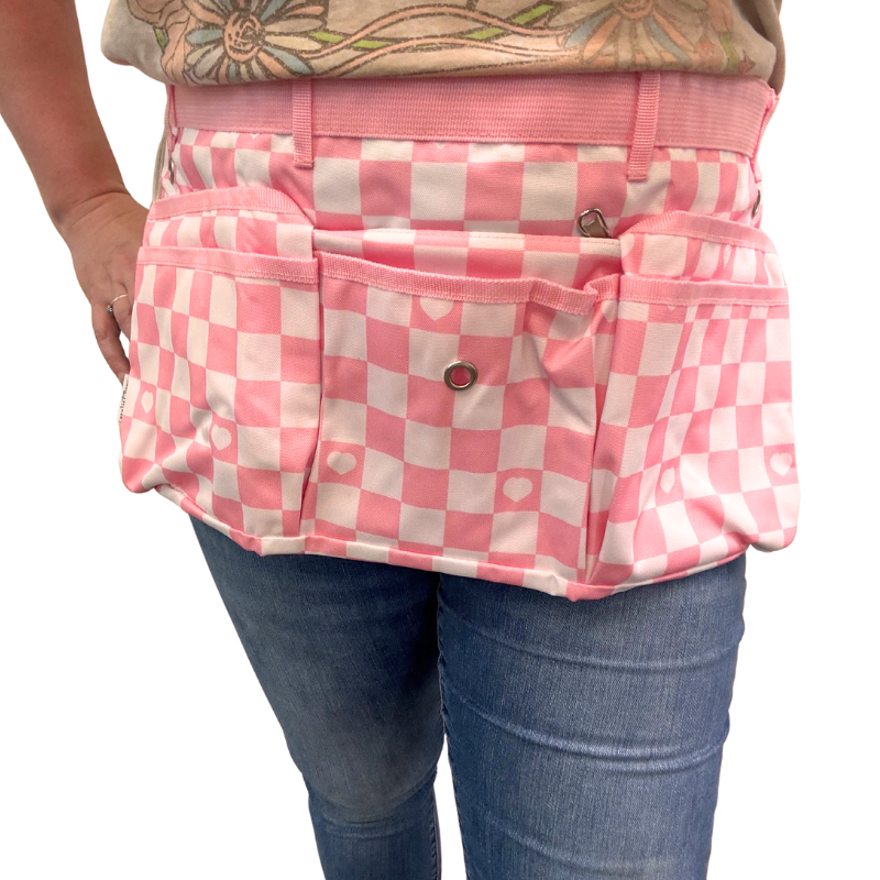 Creative Hearts Studio Pink Checkered Adjustable Maker Apron - 20" x 11"  | 1 Count