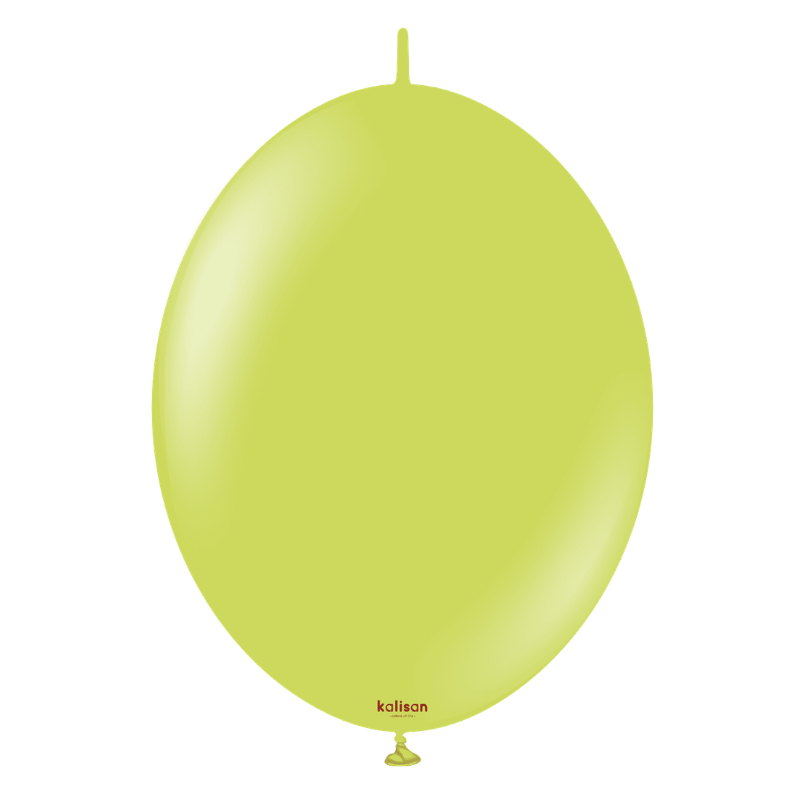 6" Kalisan Standard Lime Green K-Link Latex Linking Balloons | 50 Count