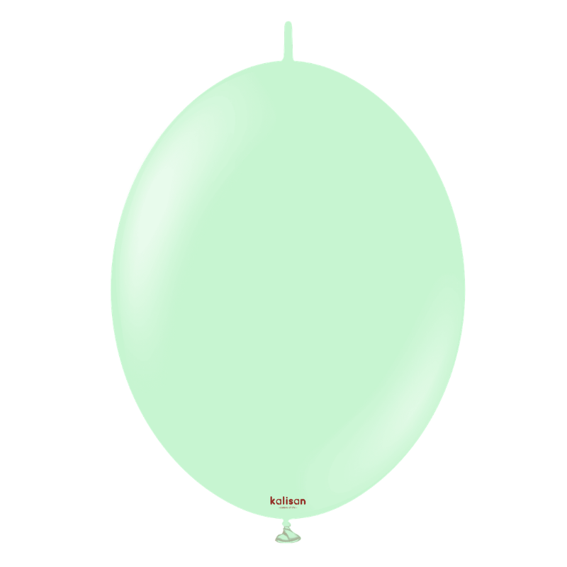 6" Kalisan Macaron Green K-Link Latex Linking Balloons | 50 Count